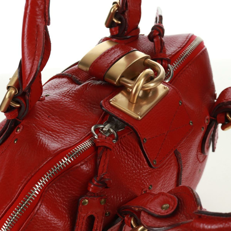 【日本直送】Chloe Paddington 手提包 皮革 紅色 金色 正品 am10806V-5