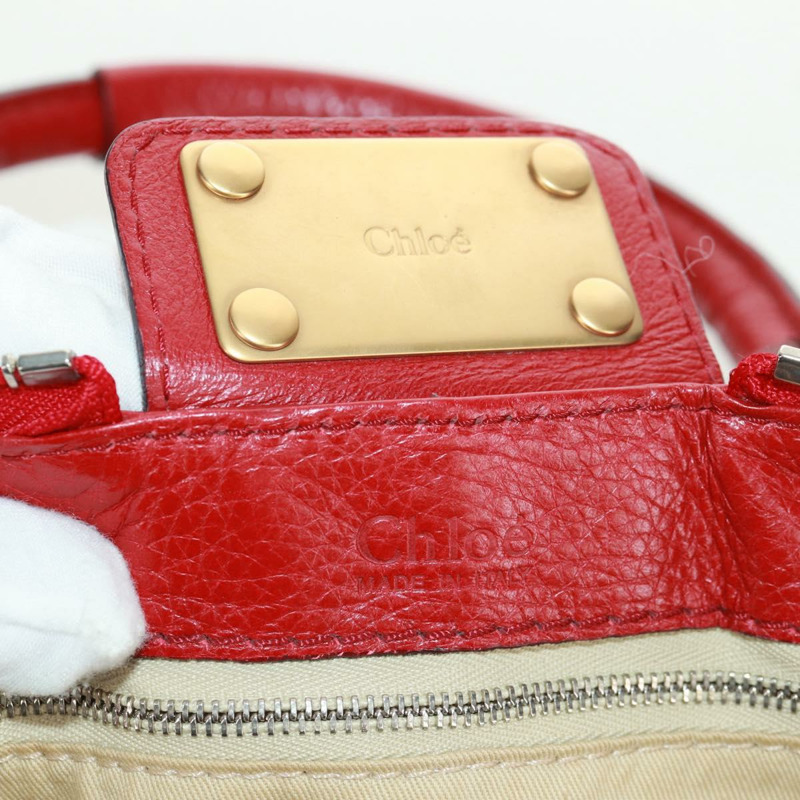 【日本直送】Chloe Paddington 手提包 皮革 紅色 金色 正品 am10806V-20