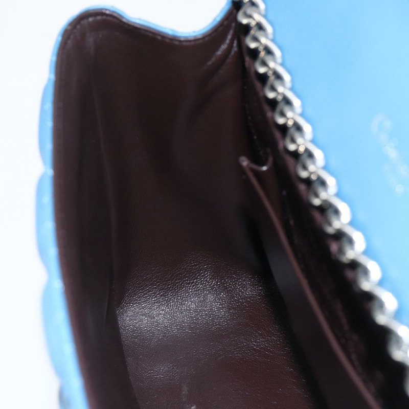 【日本直送】Christian Dior Canage 鏈條肩背包，皮革材質，藍色/銀色，正品，貨號 165351M-20