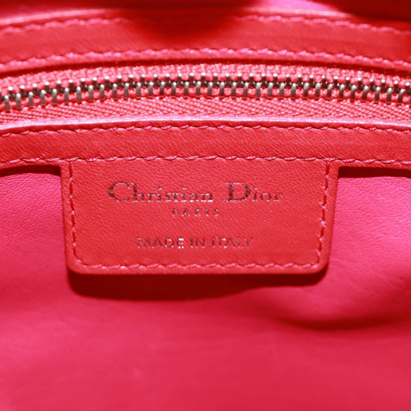 【日本直送】Christian Dior Lady Dior Canage 手提包，皮革材質，橘色/銀色雙色，正品，貨號 133229SAM-22