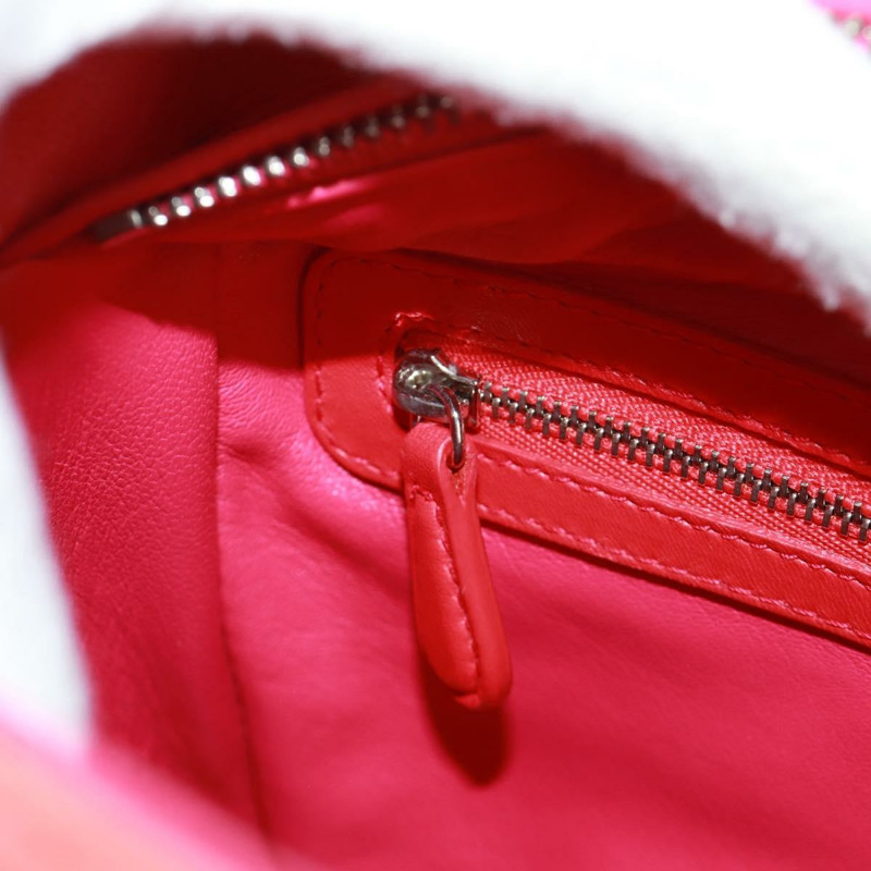 【日本直送】Christian Dior Lady Dior Canage 手提包，皮革材質，橘色/銀色雙色，正品，貨號 133229SAM-25