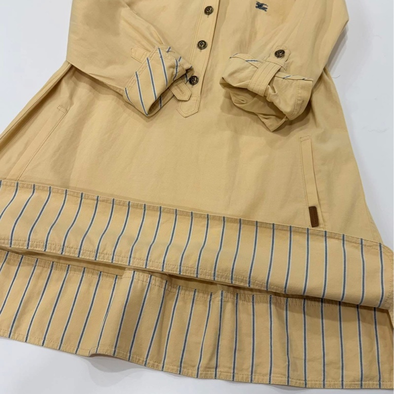 BURBERRY 藍標 排扣寛版反折袖戰馬洋裝-8