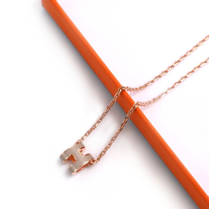 🔥全新💯HERMES 愛馬仕Mini pop H項鍊 - 奶茶玫瑰金-6