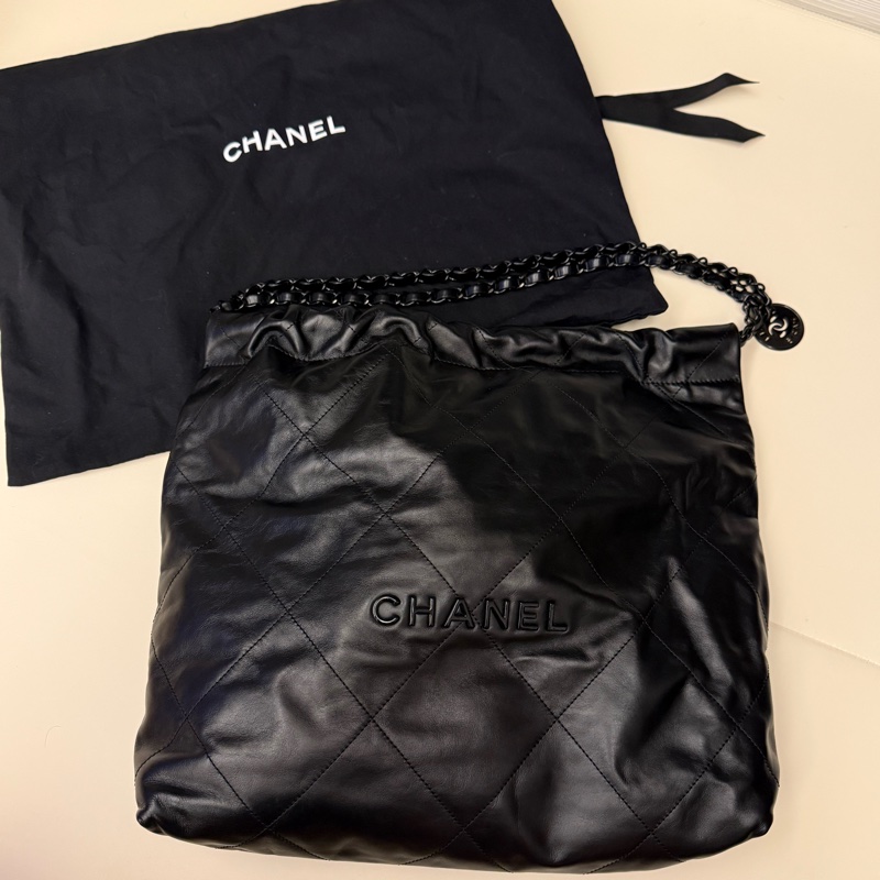 Chanel 22bag so balck中號-0