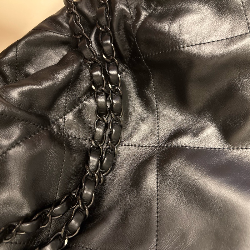 Chanel 22bag so balck中號-12