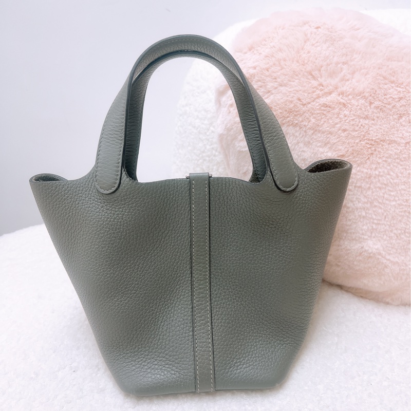 Hermes picotin 菜籃子 18 / p18 積雨雲灰銀釦 Z刻-10