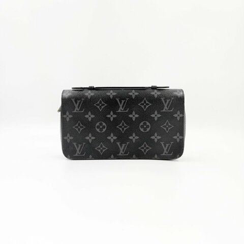 Louis Vuitton -黑灰原花拉鍊手拿包