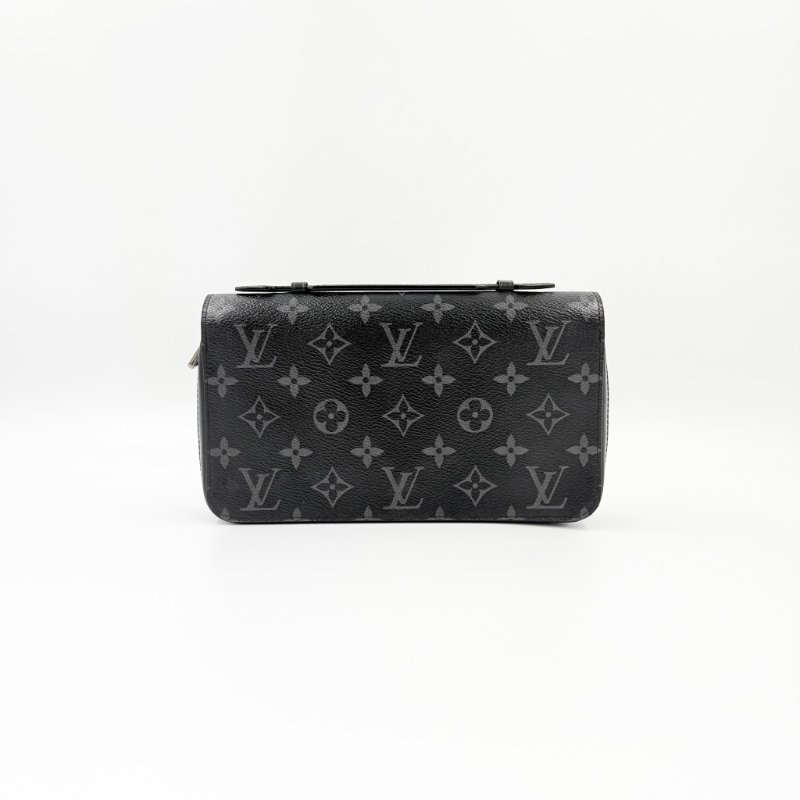 Louis Vuitton -黑灰原花拉鍊手拿包-0