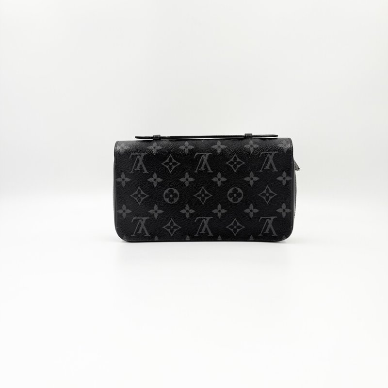 Louis Vuitton -黑灰原花拉鍊手拿包-1