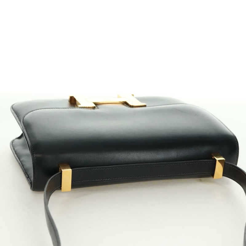 【日本直送】愛馬仕 Constance 24 單肩包 Bock 圍巾 黑色金色 正品 SK006SM-7