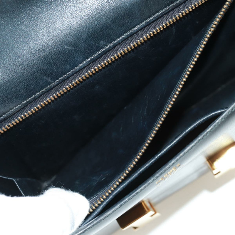 【日本直送】愛馬仕 Constance 24 單肩包 Bock 圍巾 黑色金色 正品 SK006SM-25