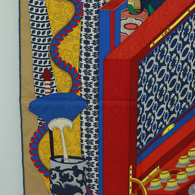 【日本直送】HERMES Carre 90 圍巾「Les tresors d'un Artiste」真絲多色正品 172017M-4
