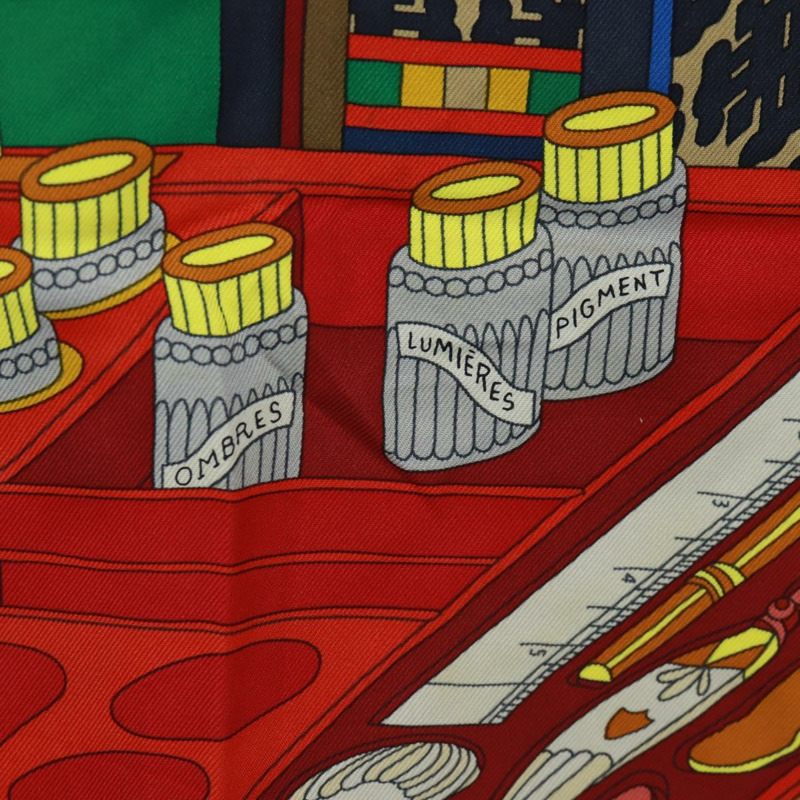 【日本直送】HERMES Carre 90 圍巾「Les tresors d'un Artiste」真絲多色正品 172017M-12