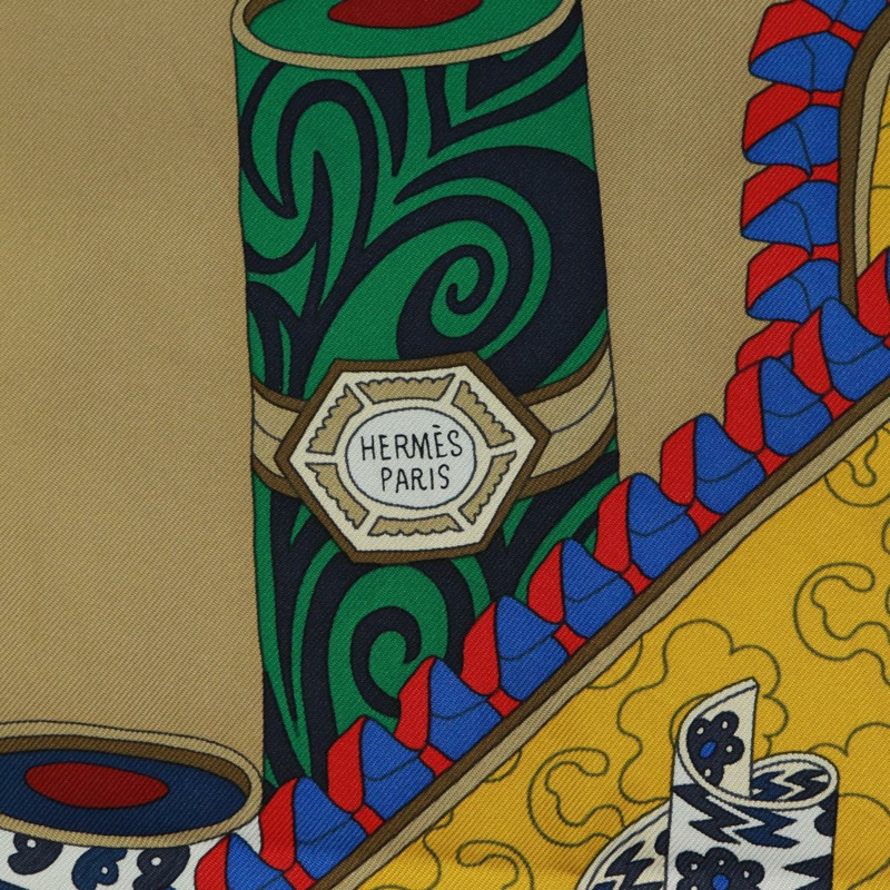 【日本直送】HERMES Carre 90 圍巾「Les tresors d'un Artiste」真絲多色正品 172017M-16