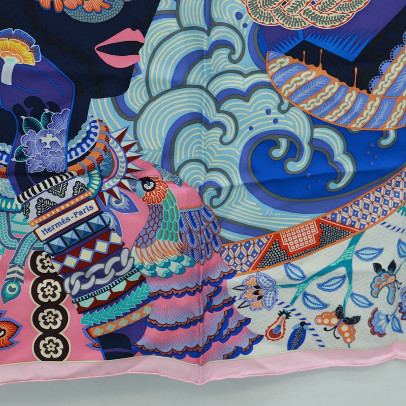 【日本直送】愛馬仕 Carre 90 絲巾「Duo Cosmique」粉紅絲款，正品編號 172020SAM-8