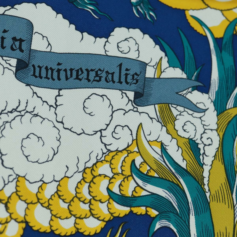 【日本直送】HERMES Carre 90 圍巾「Cosmographia Universalis」絲綢綠色正品 172018SAM-13