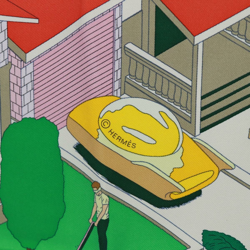 【日本直送】愛馬仕 Carre 90 絲巾 “Hermes on The Beach” 真絲多色款 Auth 172019SAM-12