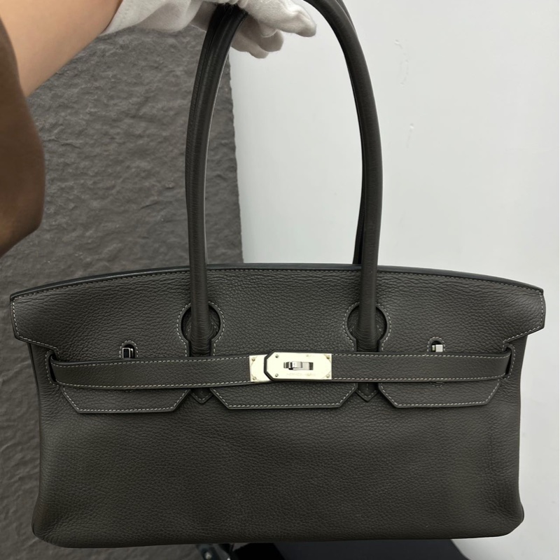 Hermes 愛馬仕中古Birkin Shoulder石墨灰-9