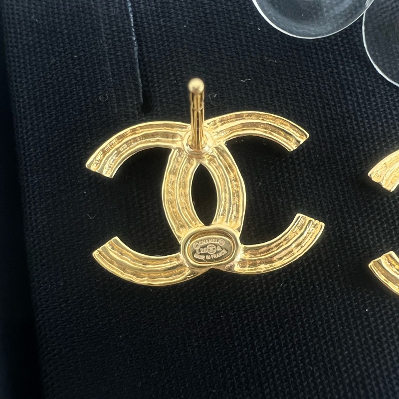 全新 Chanel 25a 黑色雙c耳環-4