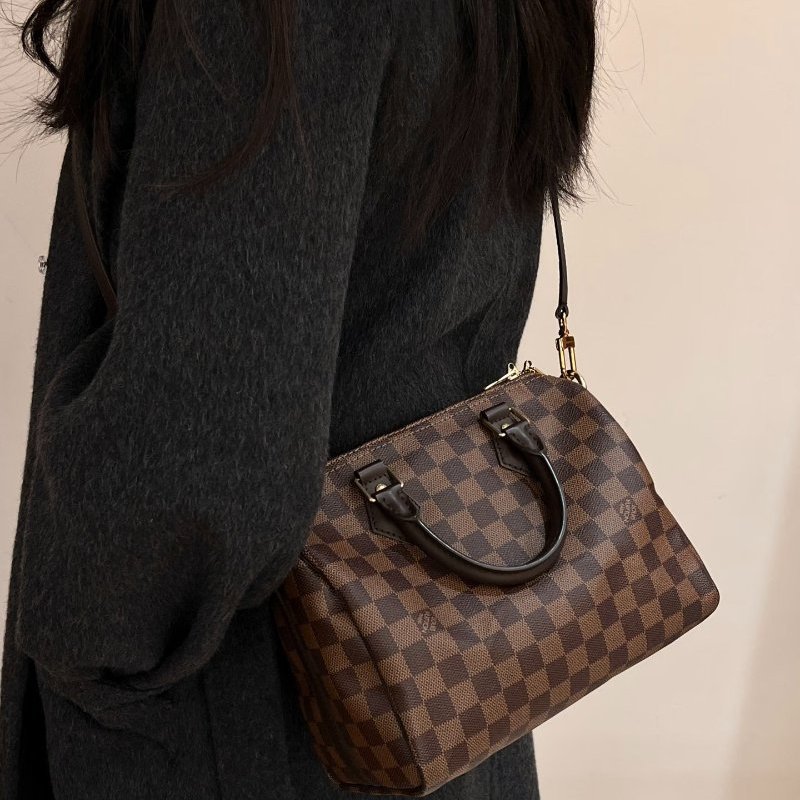 Louis Vuitton -咖色棋盤格Speedy Bandoulière手提肩背包 ╻25cm-2
