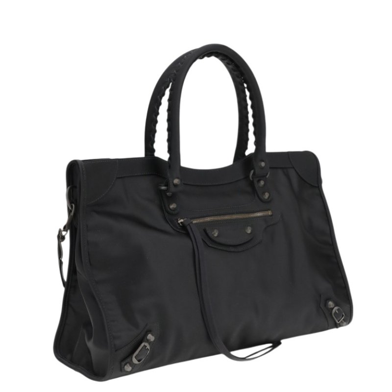 ✨2026季度全新✨Balenciaga 808388 Le City 小羊皮大款機車包 黑色銅釦-7