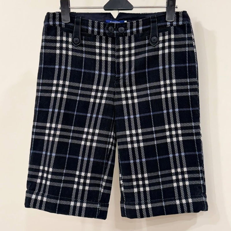 BURBERRY 藍標 格紋燈芯絨戰馬短褲-1
