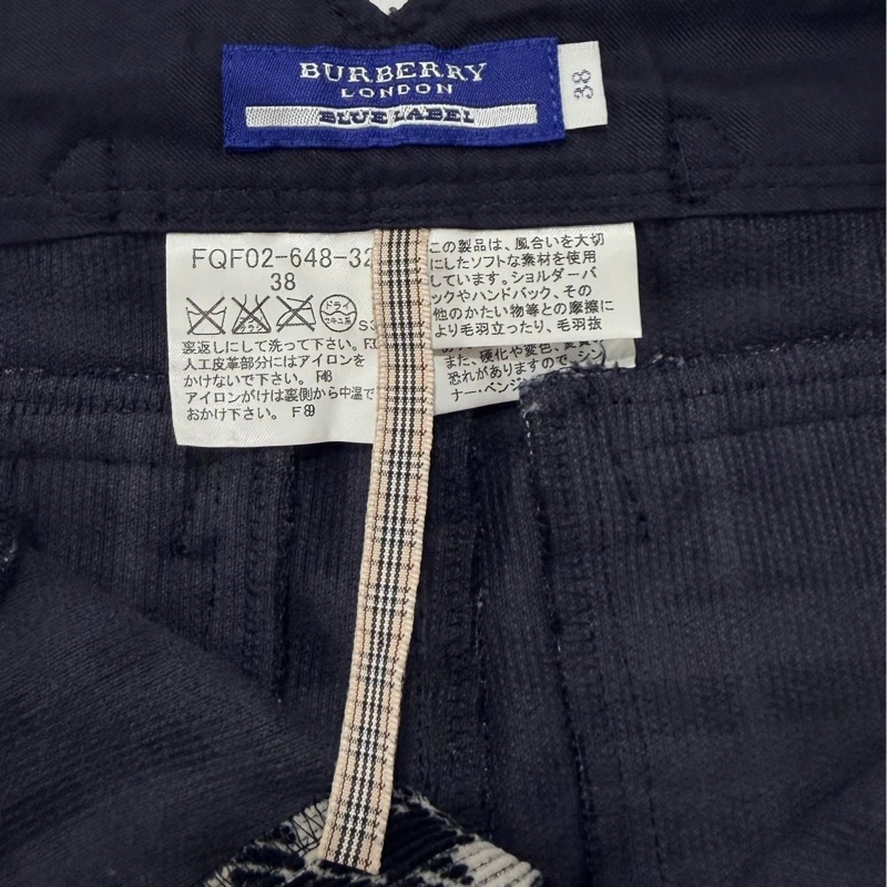 BURBERRY 藍標 格紋燈芯絨戰馬短褲-9