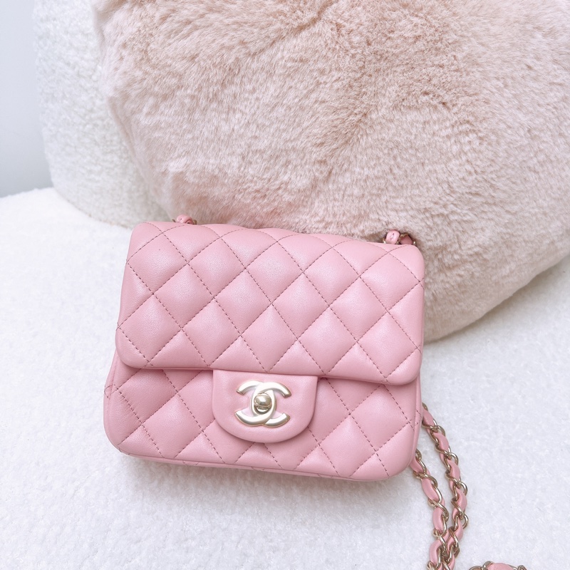 Chanel 粉色方胖子 mini cf 17-0
