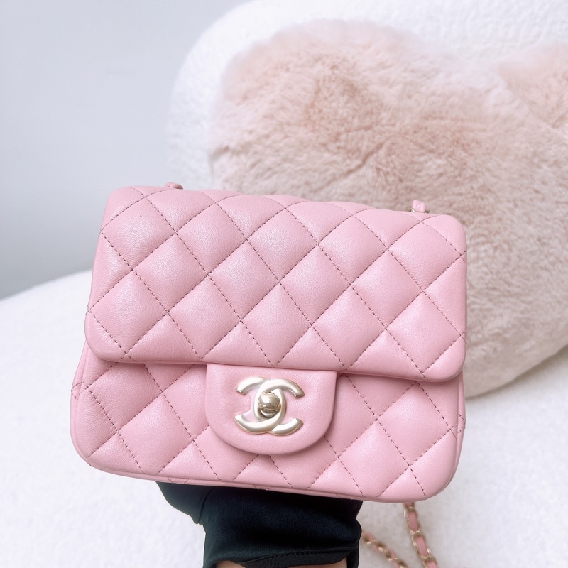 Chanel 粉色方胖子 mini cf 17-1