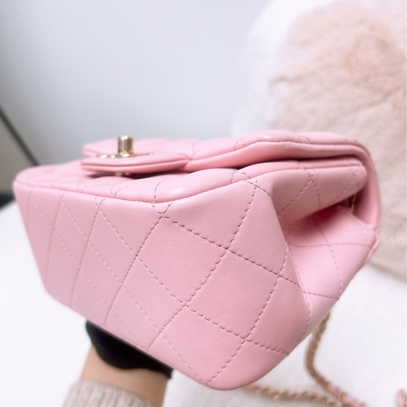 Chanel 粉色方胖子 mini cf 17-4