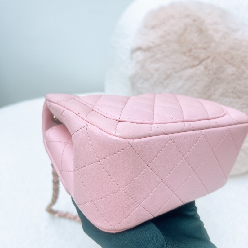 Chanel 粉色方胖子 mini cf 17-8