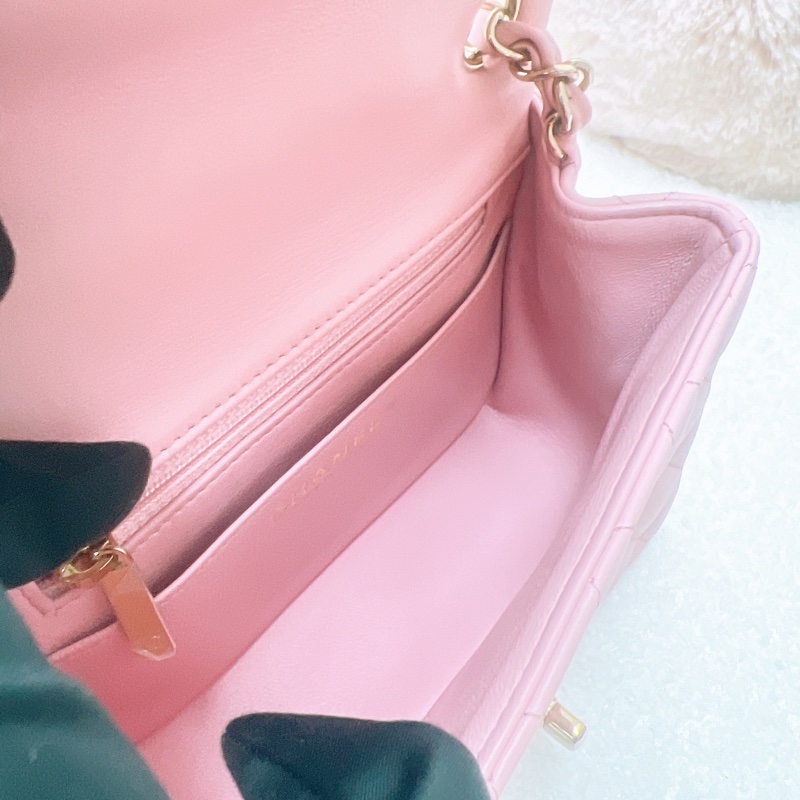 Chanel 粉色方胖子 mini cf 17-11