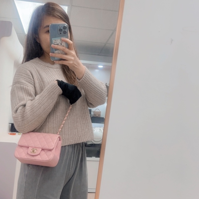 Chanel 粉色方胖子 mini cf 17-12