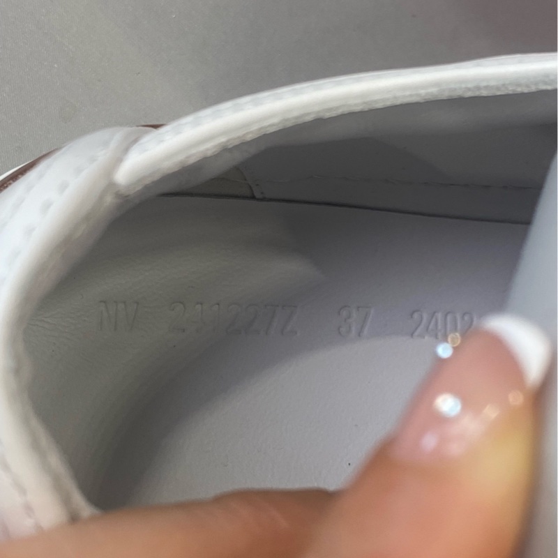 Hermes愛馬仕Get牛皮低幫棕尾小白鞋37碼-3