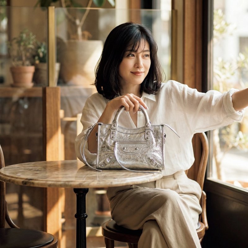 ✨2026季度全新✨Balenciaga Le City Mini 小羊皮迷你機車包 銀色﻿-1