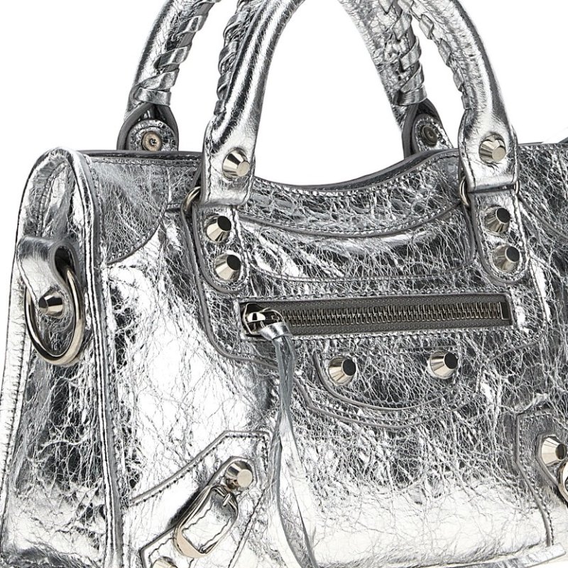 ✨2026季度全新✨Balenciaga Le City Mini 小羊皮迷你機車包 銀色﻿-6