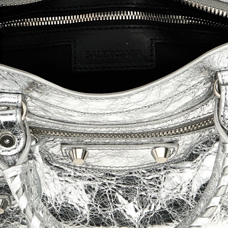 ✨2026季度全新✨Balenciaga Le City Mini 小羊皮迷你機車包 銀色﻿-7