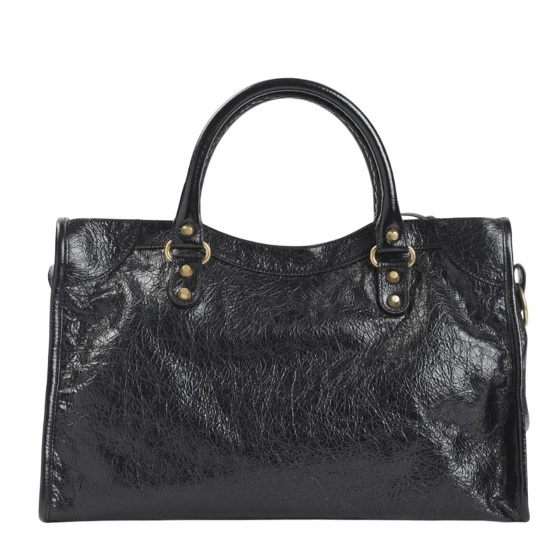 ✨2026季度全新✨Balenciaga 823058 Le City 小羊皮中款機車包 黑色金釦-2