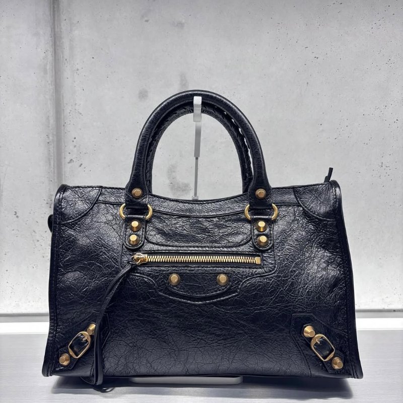 ✨2026季度全新✨Balenciaga 811442 Le City 小羊皮 S 小款機車包 黑色金釦-2