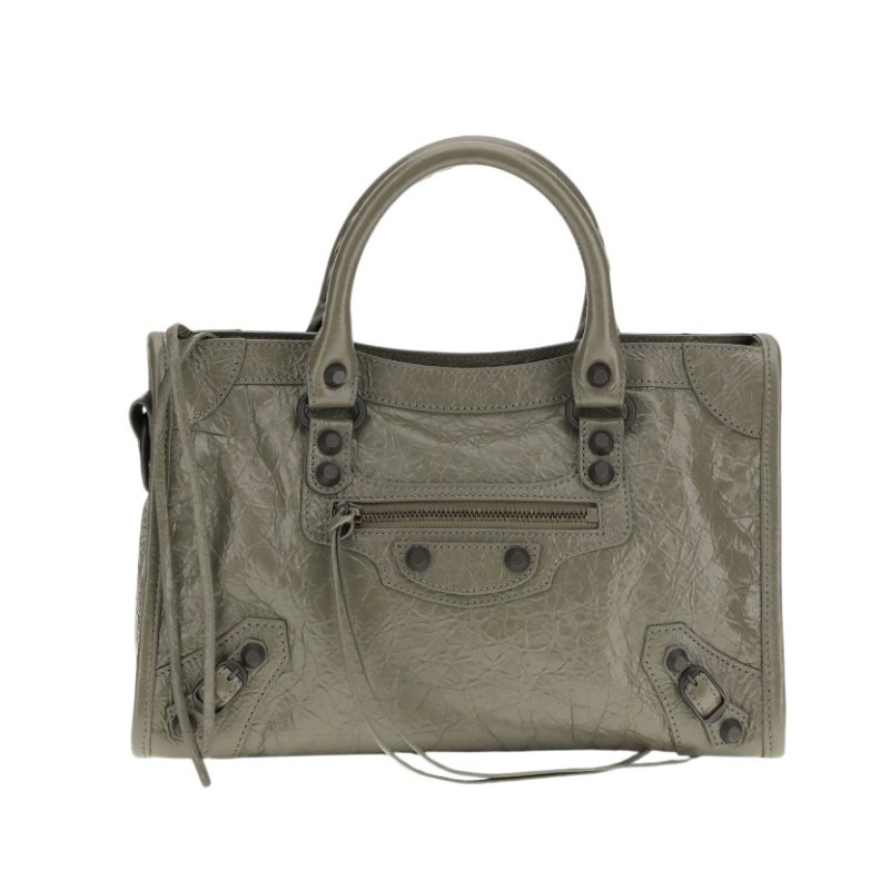 ✨2026季度全新✨Balenciaga 811442 Le City 小羊皮 S 小款機車包 卡其灰色銅釦-2