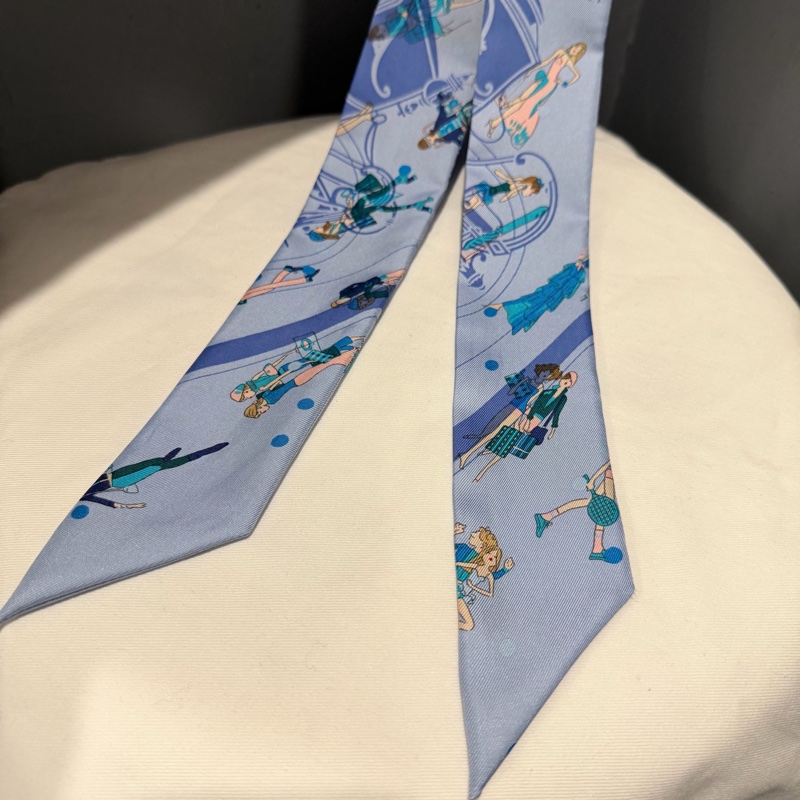 Hermes 愛馬仕 巴黎女子 Twilly 絲巾-4