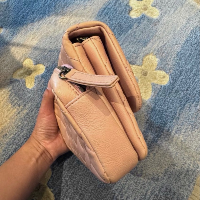 【96新 ✨ 全網最低價！】 Chanel 香奈兒 CF櫻花粉 牛皮 限量金幣 鏈條包（下單前先詢問庫存❗️）-3