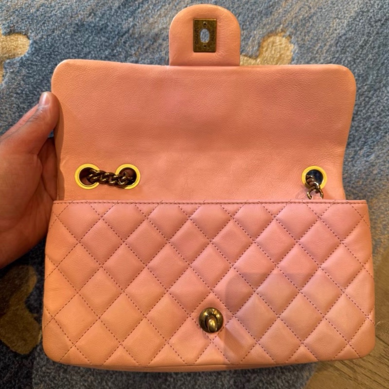 【96新 ✨ 全網最低價！】 Chanel 香奈兒 CF櫻花粉 牛皮 限量金幣 鏈條包（下單前先詢問庫存❗️）-6