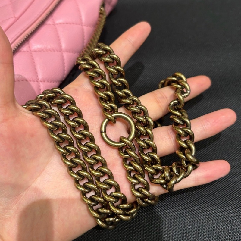 【96新 ✨ 全網最低價！】 Chanel 香奈兒 CF櫻花粉 牛皮 限量金幣 鏈條包（下單前先詢問庫存❗️）-6