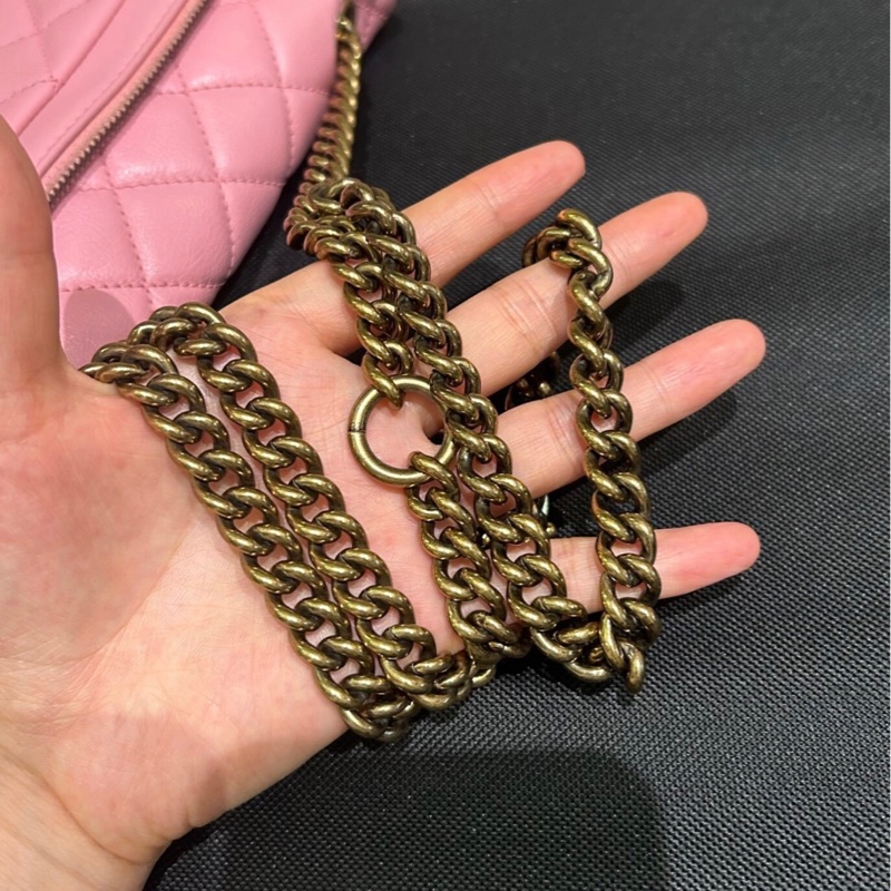 【96新 ✨ 全網最低價！】 Chanel 香奈兒 CF櫻花粉 牛皮 限量金幣 鏈條包（下單前先詢問庫存❗️）-7