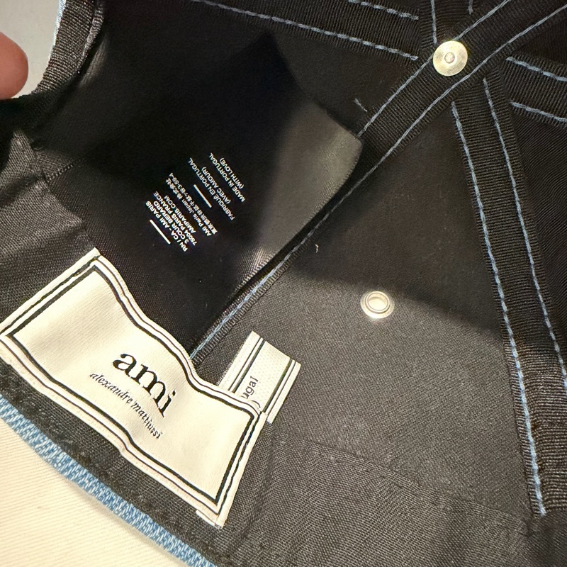 Ami 刺繡 紅心A 單寧 牛仔 棒球帽-9