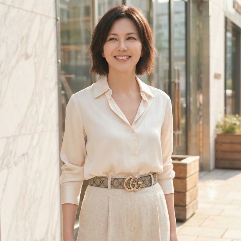 ✨2026季度全新✨Gucci 女款 847131 GG Supreme 3 公分寬雙面腰帶 米色帆布／象牙白皮革 75/80/85/90公分-7