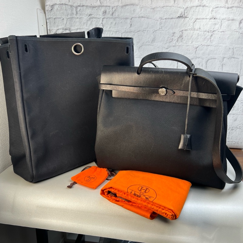 Hermes Herbag 31/36 黑色皮革-2