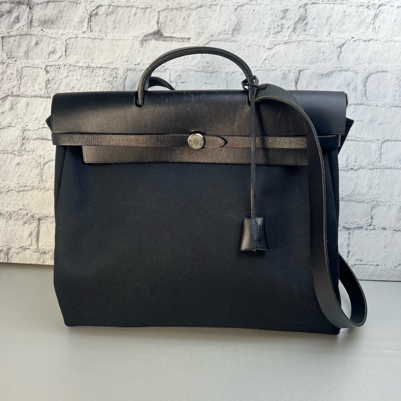 Hermes Herbag 31/36 黑色皮革-3