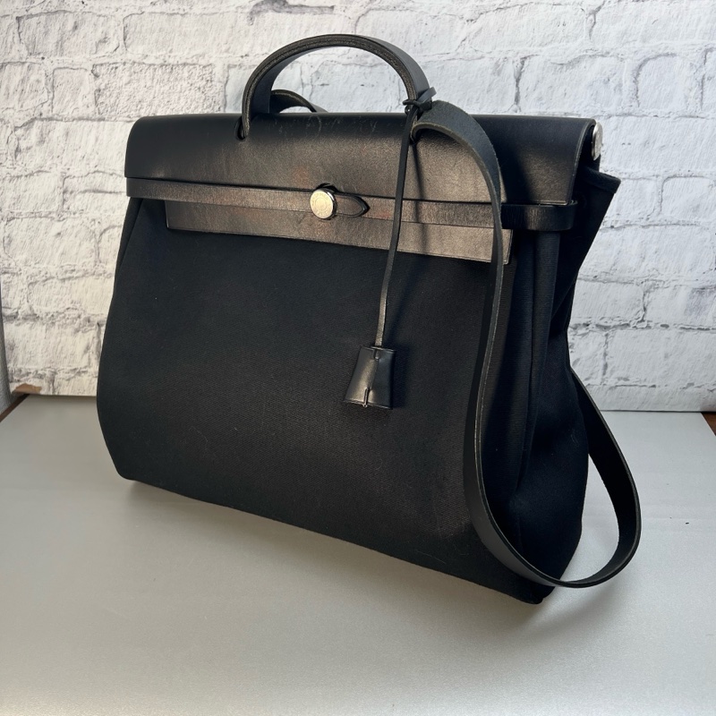Hermes Herbag 31/36 黑色皮革-4